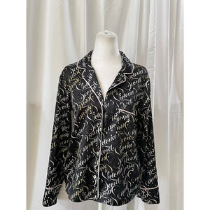 Women's Victoria's Secret Black Pink Pajama Top S